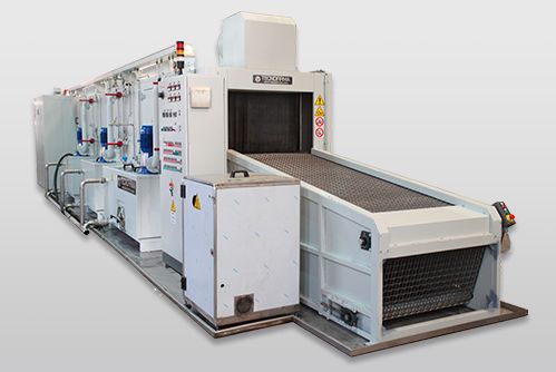 Tunnel washing machine belt conveyor