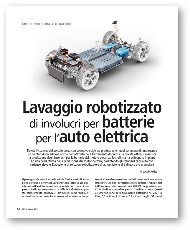 Copertina di Lavaggio robotizzato di involucri batteria per l'auto elettrica