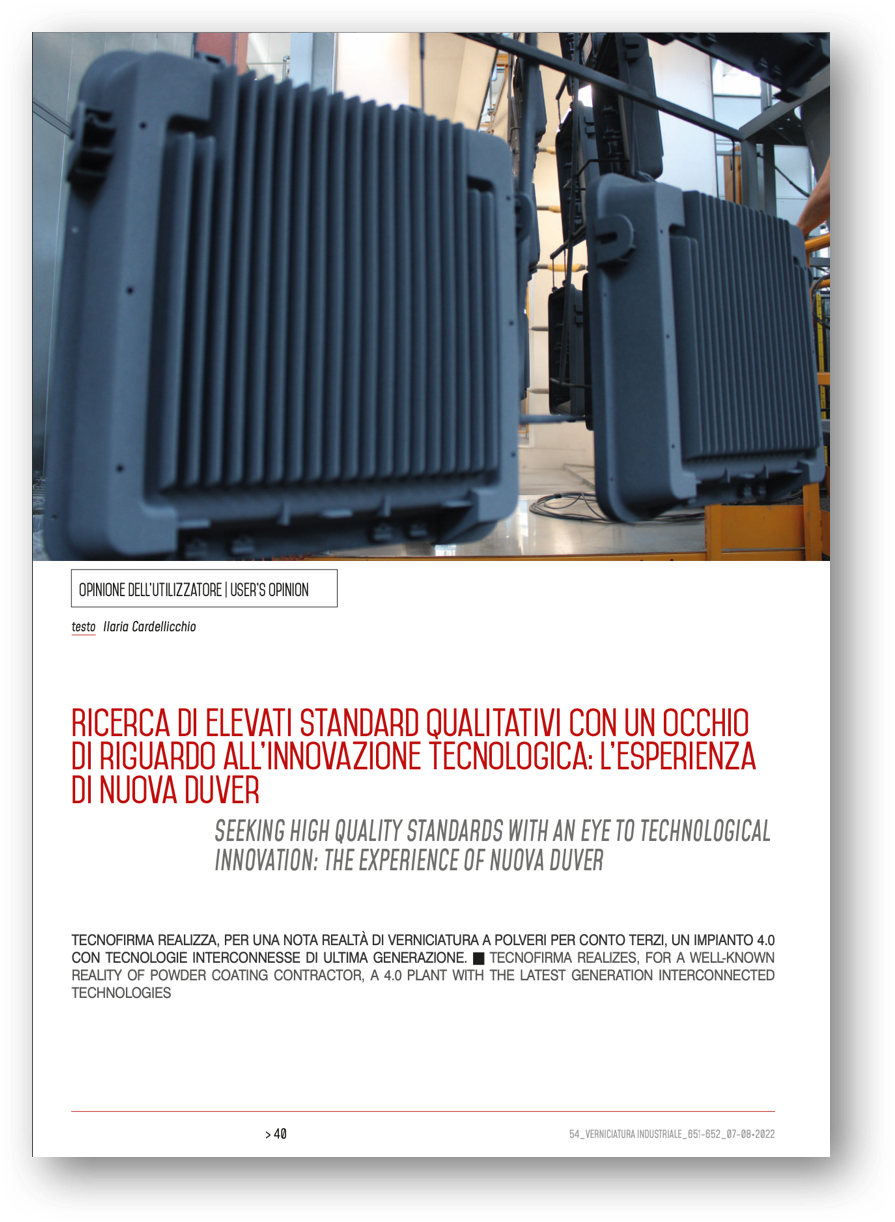 Copertina di Ricerca di elevati standard qualitativi con un occhio di riguardo all’innovazione tecnologica: l’esperienza di Nuova Duver