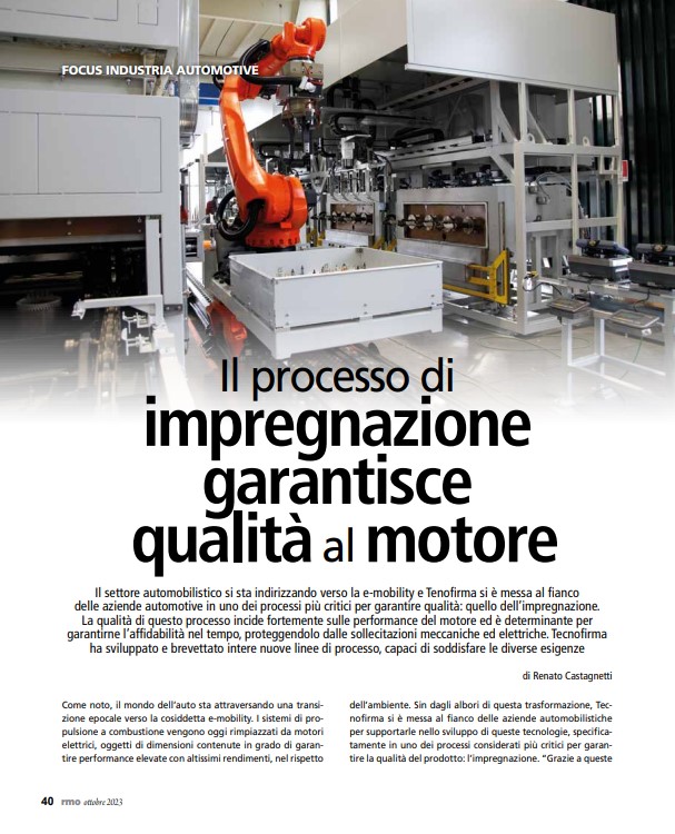 Copertina di Il processo di  impregnazione garantisce qualit&agrave; al motore