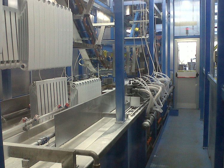 Electrophoresis coating machine continous cycle