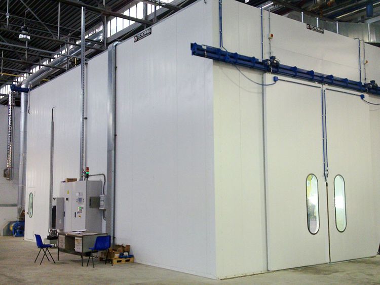 Liquid spray coating machine dry booths